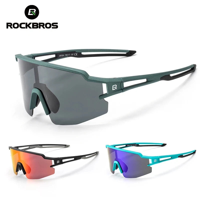 ROCKBROS Photochromic Polarized Bicycle Sunglasses UV400 Sunscreen Fishing Camping Hiking Riding Men Women Eyeglasses Eyewear
