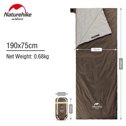 Naturehike LW180 Sleeping Bag Ultralight Waterproof Cotton Sleeping Bag Summer Hiking Camping Sleeping Bag