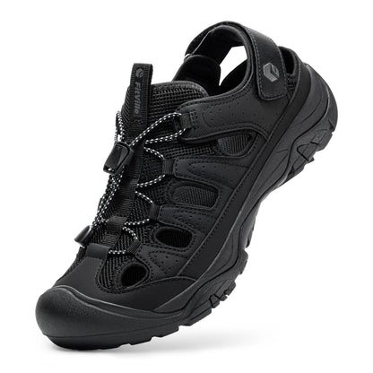 FitVille Wide Width Men'S Sandals Closed-Toe Hiking & Water Sandals With Arch Support For Swollen Feet Non-Slip Summer Shoes
