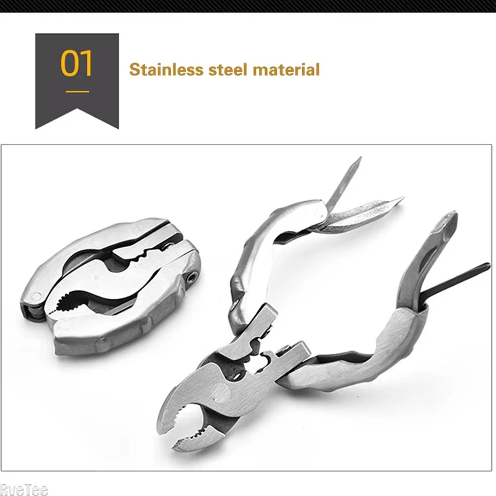 Multifunction Outdoor pliers Folding Plier Mini Stainless Steel Folding Screwdriver Portable Camping Tools Hiking Accessories