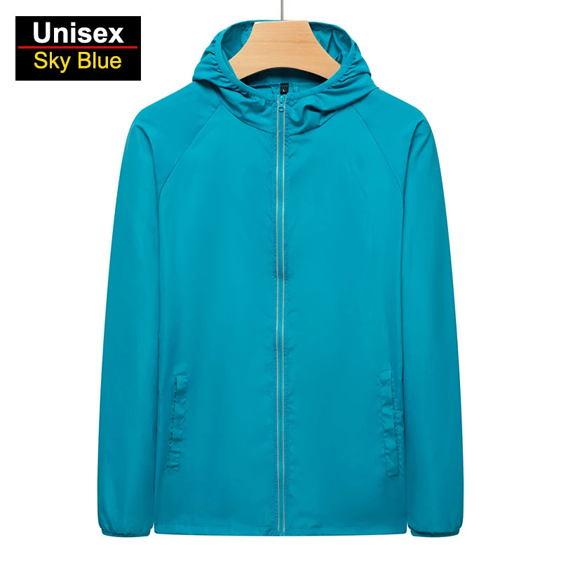 CHRLCK Men's Hiking Jackets Waterproof Women Sun Protection Windbreaker Camping Climbing Outdoor Coat Unisex Portable Clothes