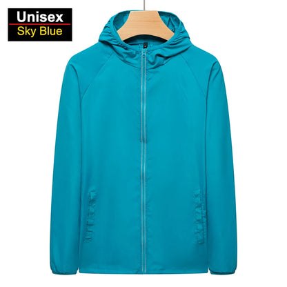 CHRLCK Men's Hiking Jackets Waterproof Women Sun Protection Windbreaker Camping Climbing Outdoor Coat Unisex Portable Clothes