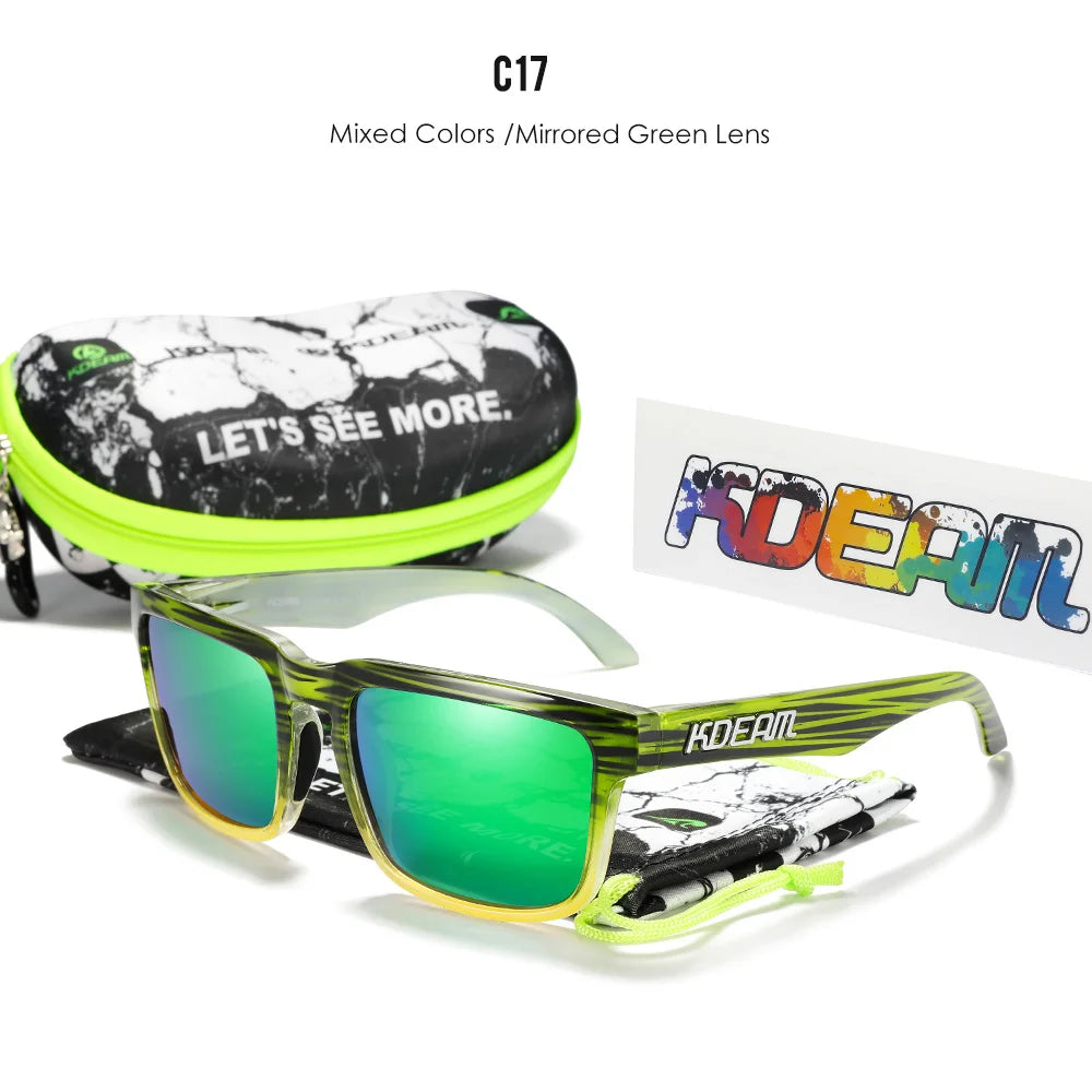 KDEAM Men's Polarized Sunglasses Square Casual Outdoors Sun Glasses Women Unisex Sunglass For Couple With New Package