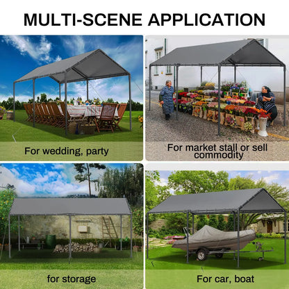 10x20ft Heavy Duty Carport Portable Garage Canopy Storage Shed All-Season UV Water Resistant Outdoor Party Tent, Customized