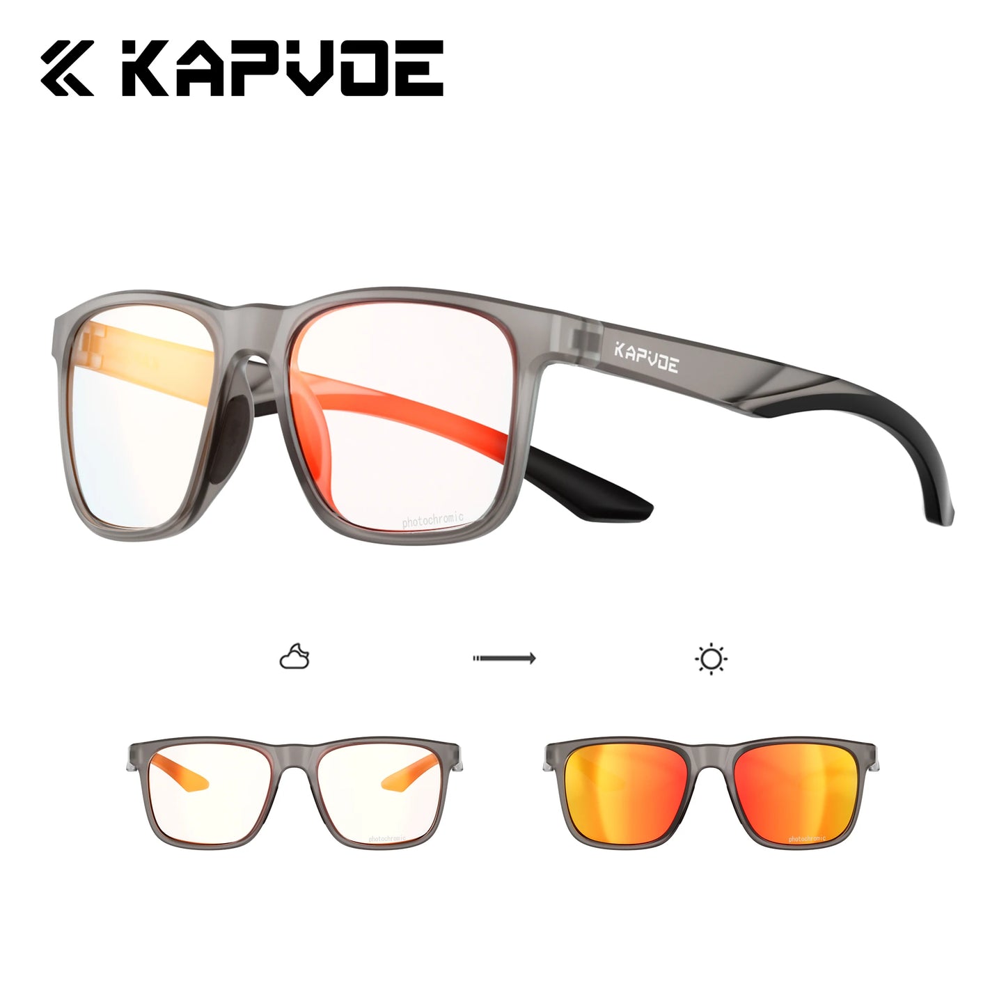 Kapvoe Polarized Sunglasses Men Lightweight Frame Anti Glare Driving Fishing Golf Outdoors Photochromic Glasses Running Women