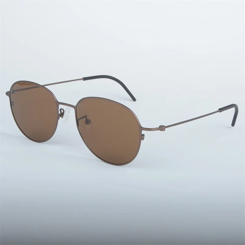 Handmade Pure Titanium Polarized Sunglasses Men Oval Round Eyeglasses Outdoors Women Big Face Spectacles Eyewear No Fade Eyewear