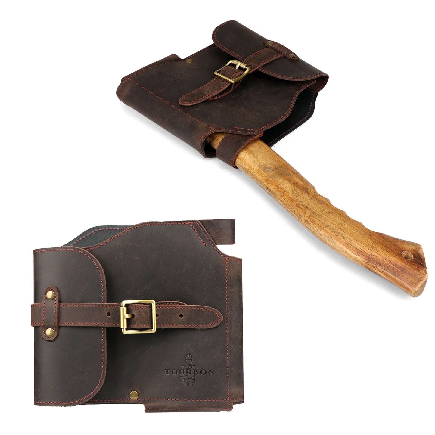 Tourbon Leather Axe Protective Cover Holder Hatchet Sheath Case Axe Blade Protector Outdoors Accessories Woodworking Camping