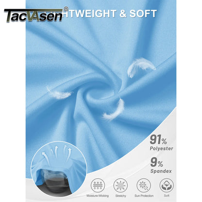 TACVASEN Men's UPF 50+ Hoodie Fishing Shirts Long Sleeve High Collar Mesh UV Sun Protection Rash Guard Swim Beach Running Hiking