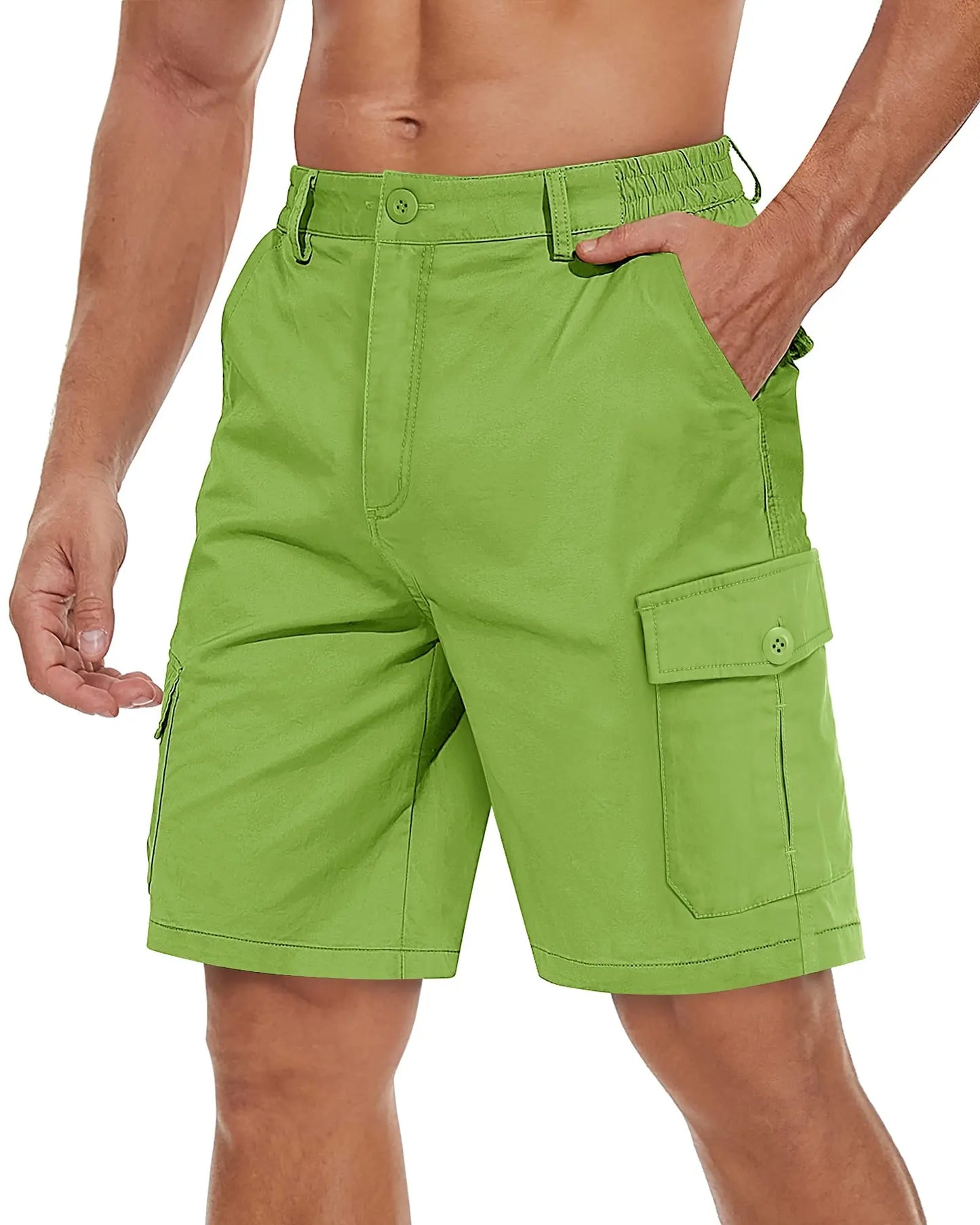 TACVASEN Summer Breathable Cotton Cargo Shorts Mens Casual Multi-pockets Twill Work Shorts Hiking Camping Short Pants Outdoor