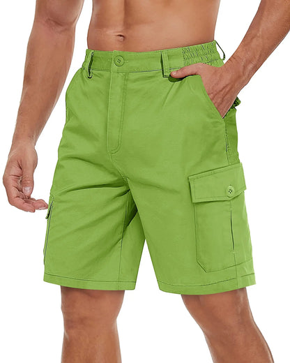 TACVASEN Summer Breathable Cotton Cargo Shorts Mens Casual Multi-pockets Twill Work Shorts Hiking Camping Short Pants Outdoor