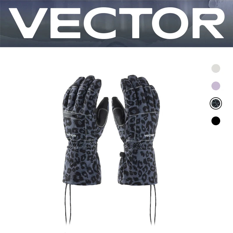 VECTOR Touchscreen P Cotton Waterproof Ski Gloves Wear Resistant PU Palm Moisture Resistant Warm Men and Women Five-finger Glove