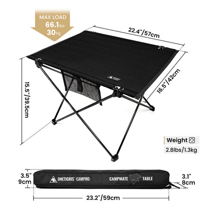 Onetigris Camping Folding Table 600D Polyester Ultralight Outdoor Picnic Table Tourist Portable Desk for Dining Traveling Hiking