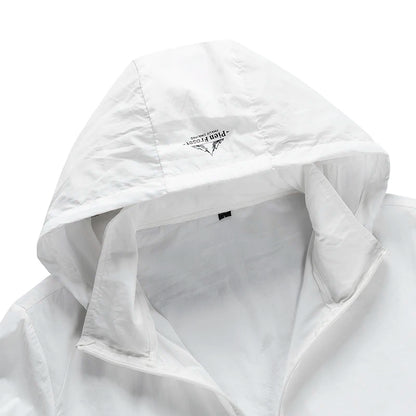 CHRLCK Men's Hiking Fishing Windproof Jackets Zipper Pockets Sun Protection Clothes Men Breathable Skin Anti-UV Windbreakers