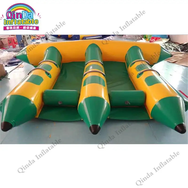 Inflatable Water Game Toys Inflatable Fly Fish Banana Boat,4X3m Inflatable Flying Fish Tube Towable For Adults