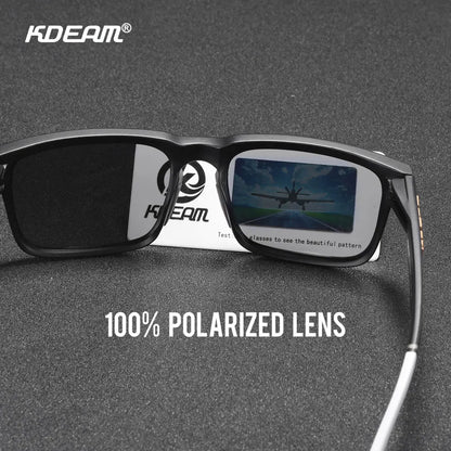 KDEAM Men's Polarized Sunglasses Square Casual Outdoors Sun Glasses Women Unisex Sunglass For Couple With New Package