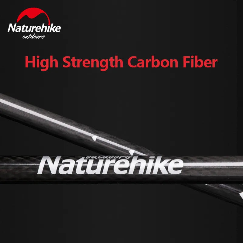 Naturehike ST10-Trekking Pole 135g Carbon Fiber Cane External Lock 3-Section Telescopic Rod Ultralight Hiking Walking Stick Cane