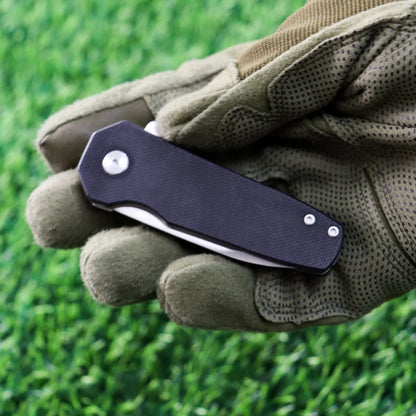 Premium Stainless Steel Pocket Knife Men’s folding EDC multi-tool (outdoors/fruit) – G10 handle. For camping, hiking, exploration, DIY, daily use, fishing & hunting. Great gift for men: Valentine’s/Father’s Day.