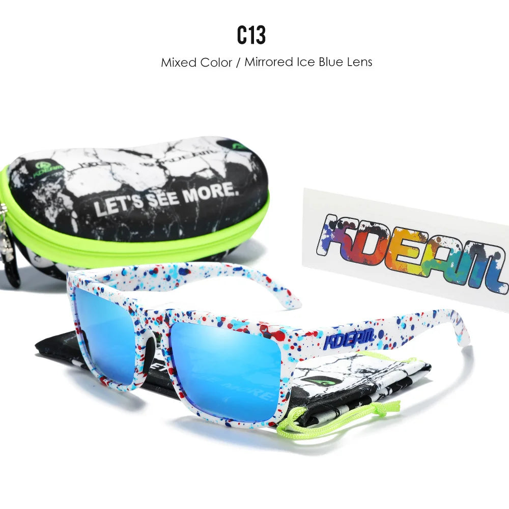 KDEAM Men's Polarized Sunglasses Square Casual Outdoors Sun Glasses Women Unisex Sunglass For Couple With New Package