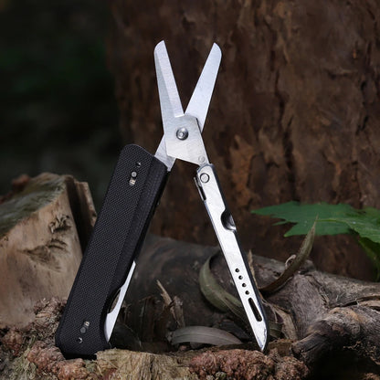 ROXON S501U Folding Pocket Scissors and replaceable Knife blade with belt clip, 2 in 1 Multi-tool for Outdoors, Camping, Hiking,