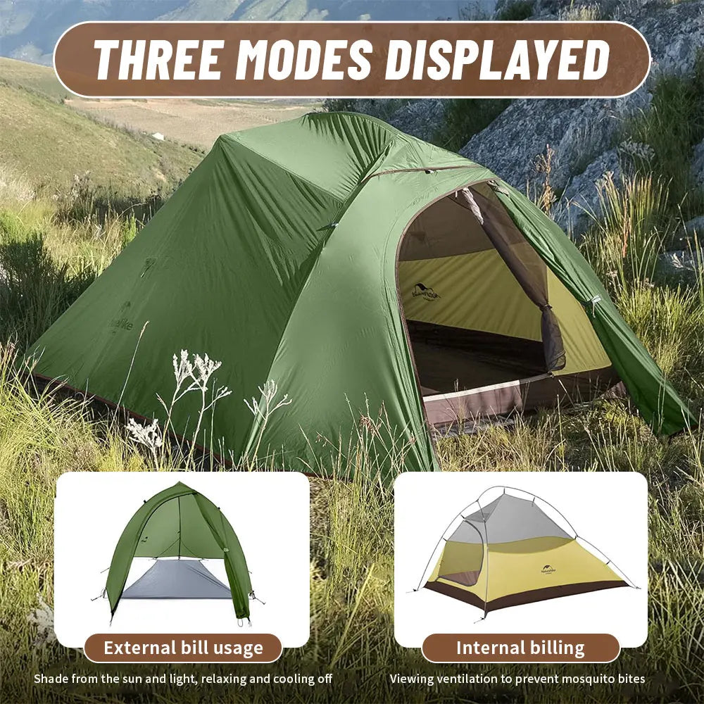 Naturehike Cloud Up 2 People Tent Ultralight 20D Camping Tent Waterproof Outdoor Hiking Travel Backpacking Cycling Fishing Tents
