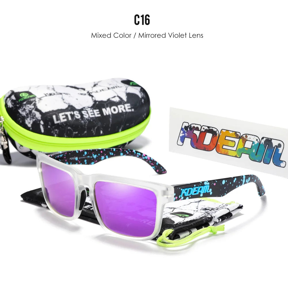 KDEAM Men's Polarized Sunglasses Square Casual Outdoors Sun Glasses Women Unisex Sunglass For Couple With New Package
