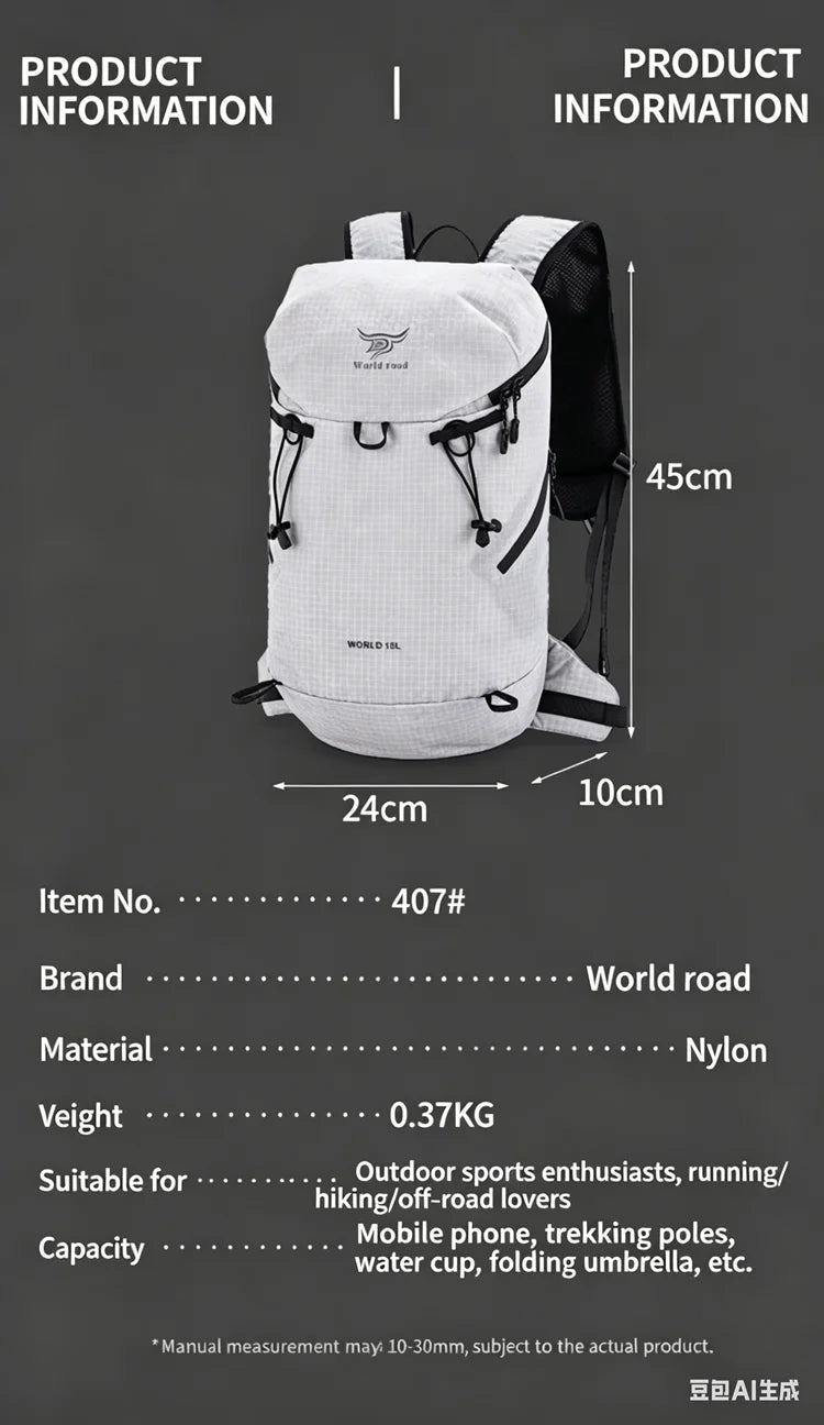 11L Outdoor Hiking Cross-Country Running Backpack Cycling Travel Mountaineering Lightweight Large-Capacity Shoulder Backpack