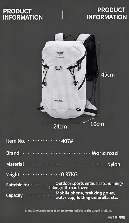 11L Outdoor Hiking Cross-Country Running Backpack Cycling Travel Mountaineering Lightweight Large-Capacity Shoulder Backpack