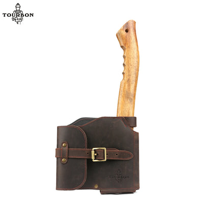 Tourbon Leather Axe Protective Cover Holder Hatchet Sheath Case Axe Blade Protector Outdoors Accessories Woodworking Camping