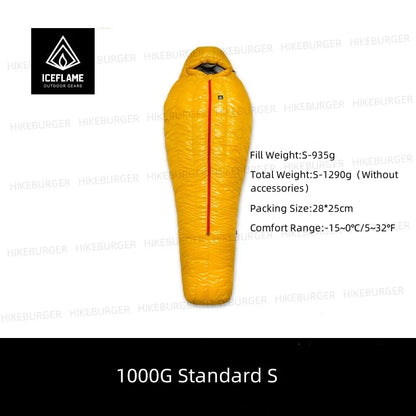 Ice Flame HW 20D Nylon Ultralight Mummy White Goose Down Sleeping Bag Outdoors Camping Keep Warm Duck Down Adult Equipment