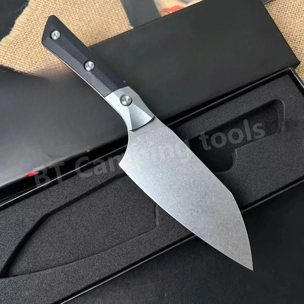 Fixed Blade Knife Outdoor Chef Knife D2 Steel Blade Camping Hiking Survival Tool for Adventurers EDC Utility Holiday Gifts