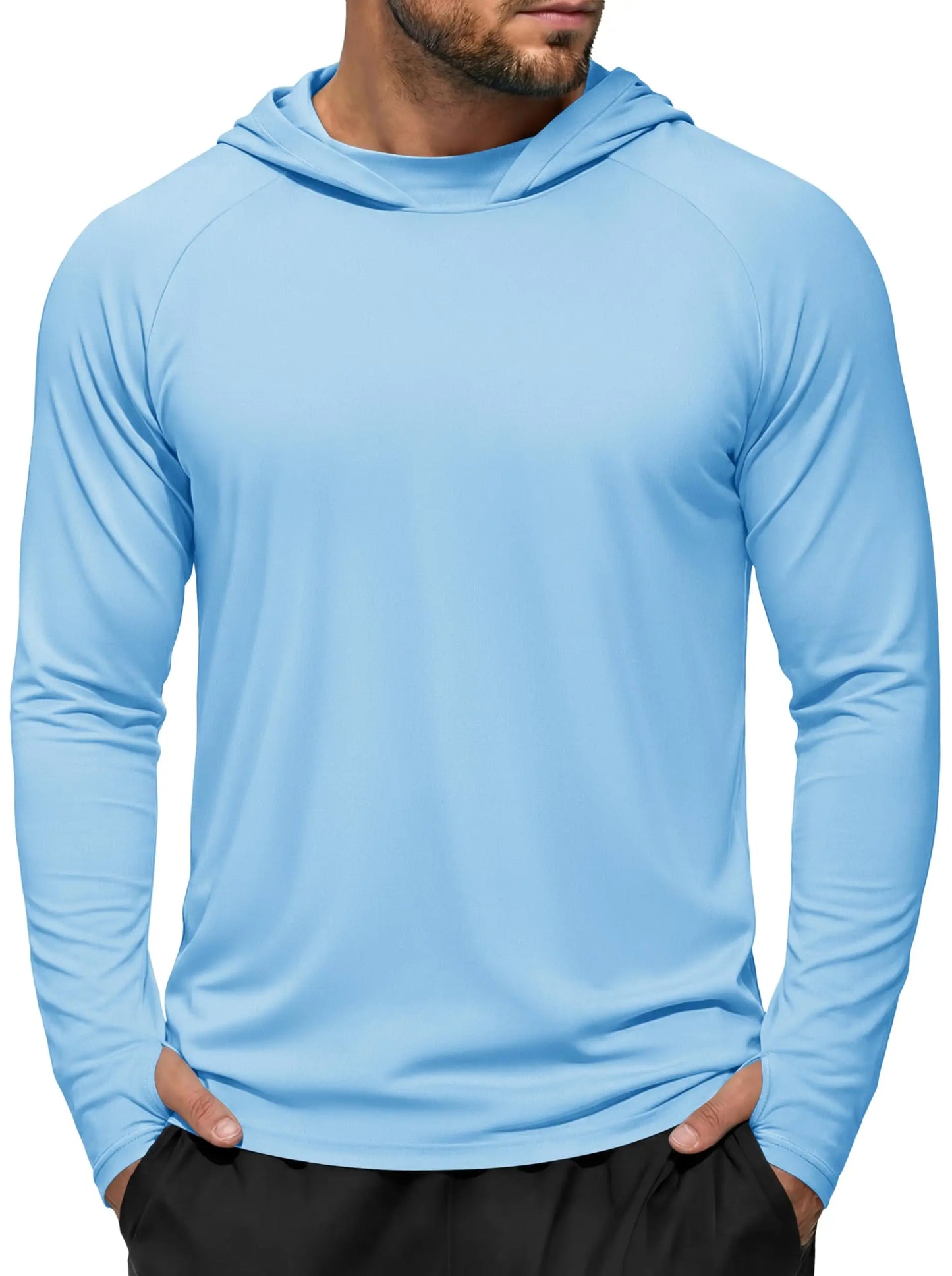 TACVASEN Men's UPF 50+ Hoodie Fishing Shirts Long Sleeve High Collar Mesh UV Sun Protection Rash Guard Swim Beach Running Hiking