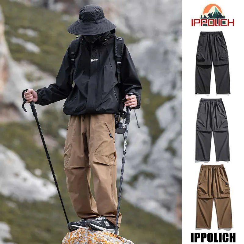 Men's Climbing Trousers Windproof Rainproof Cycling Pants  Hiking Trip Cargo Pants Outdoor Camping Running Sport Men Trouses