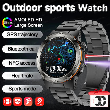 2025 NEW Top Popular Outdoors GPS tracker Sports Smart Watch Men 500mAh NFC HD Call IP68 depth waterproof Smart Watch T-REX3 Men