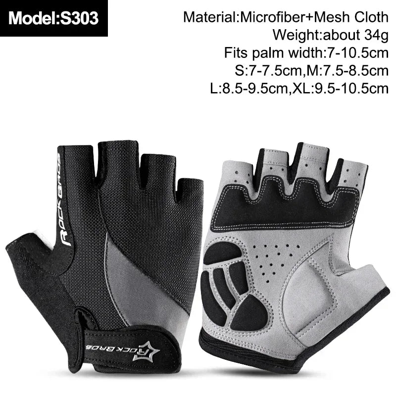 ROCKBROS New Road Bike MTB Gloves Microfiber Wear Resistant Gym Training Fingerless Glove Half Finger Bicycle Cycling Equipment