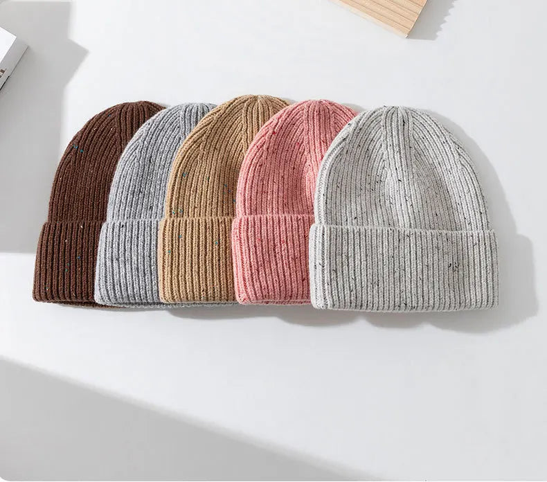 Men Women 100% Merino Wool Beanie Hats Winter Thermal Hat Cuffed Knit Ribbed Beanie Hiking Skiing One Size