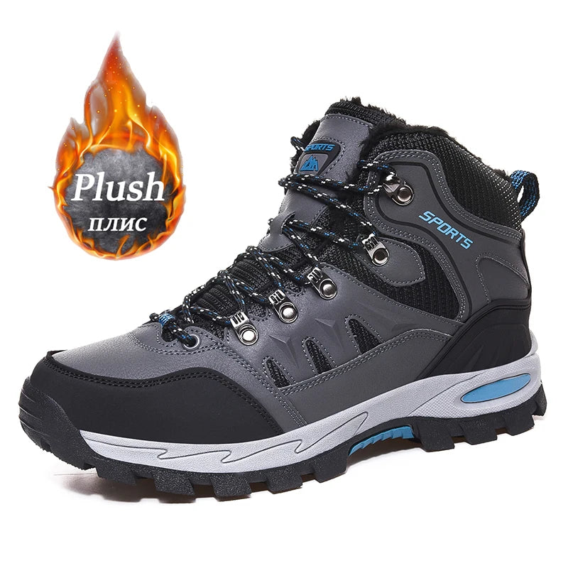 New Men's Hiking Shoes women Mountain Climbing Sneaker Wear-resistant Trekking Walking Sneakers winter plush Fashion Couple Shoe