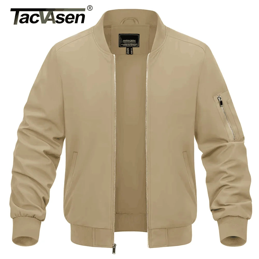 TACVASEN Spring Baseballl Jackets Mens Windbreaker Hiking Trekking Fishing Jackets Outdoor Full Zip Casual Coats Outwear Tops