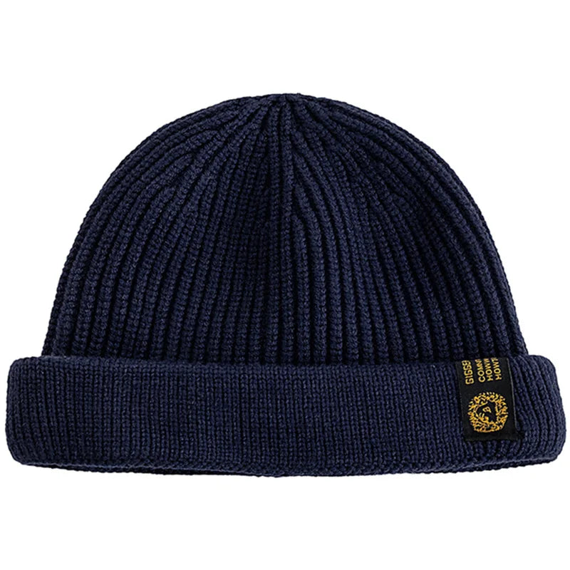 New Men Outdoor Skull Cap Fashion Short Melon Winter Dandy Hats Sailor Style Landlord Hats For Men Autumn Short Beanie Cap