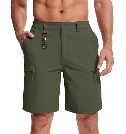 MAGCOMSEN Men's Cargo Shorts Multi-Pocket Elastic Breathable Quick-Drying Outdoor D-Ring Design Shorts Hiking Fishing Shorts