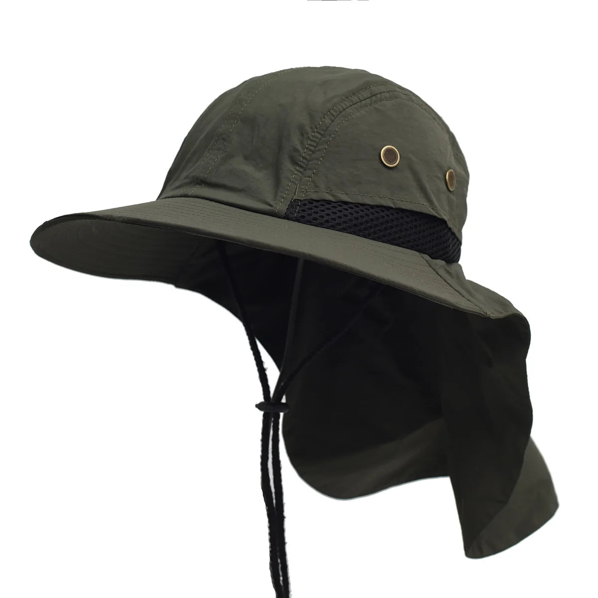 New Print Logo Solid Color Visor Hat Adjustable Fishing Cap Men Uv Face Neck Cover Hats Quick Drying Wide Brim Hiking Caps