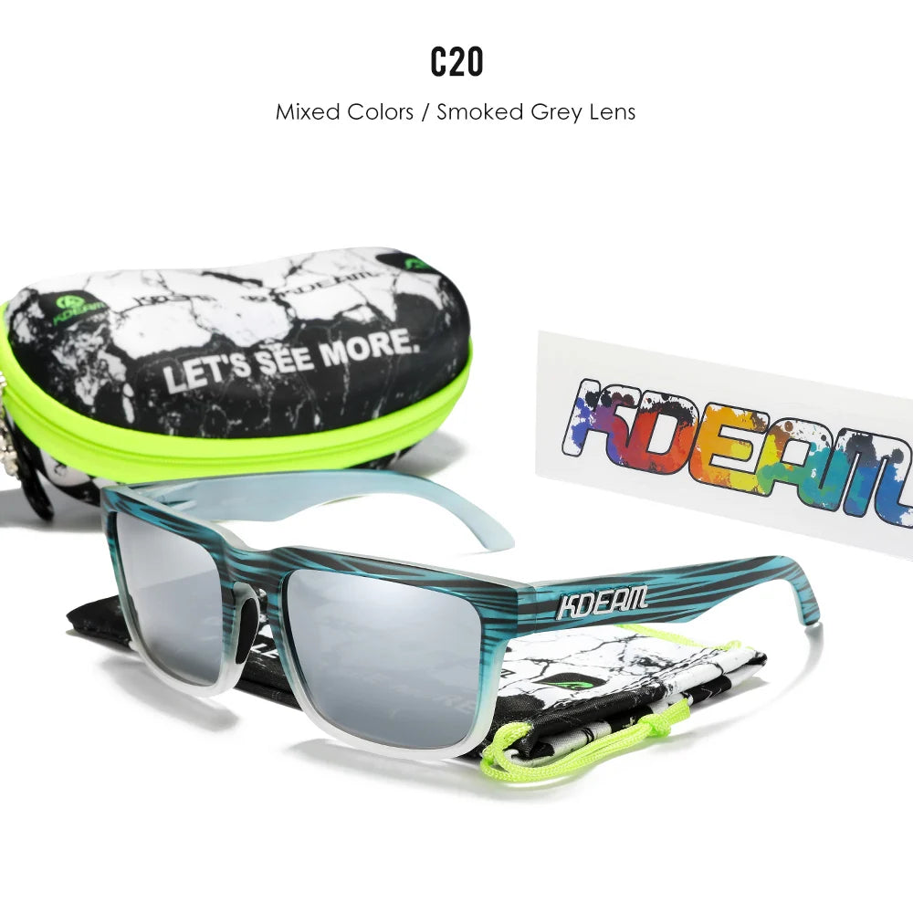 KDEAM Men's Polarized Sunglasses Square Casual Outdoors Sun Glasses Women Unisex Sunglass For Couple With New Package