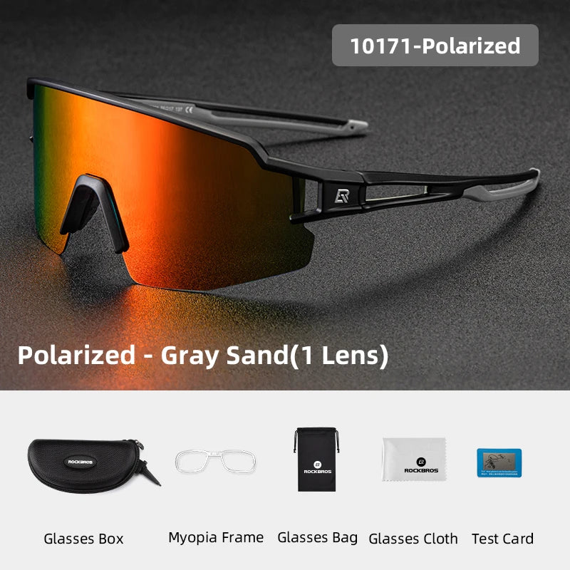 ROCKBROS Photochromic Polarized Bicycle Sunglasses UV400 Sunscreen Fishing Camping Hiking Riding Men Women Eyeglasses Eyewear