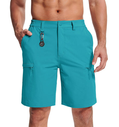 MAGCOMSEN Men's Cargo Shorts Multi-Pocket Elastic Breathable Quick-Drying Outdoor D-Ring Design Shorts Hiking Fishing Shorts