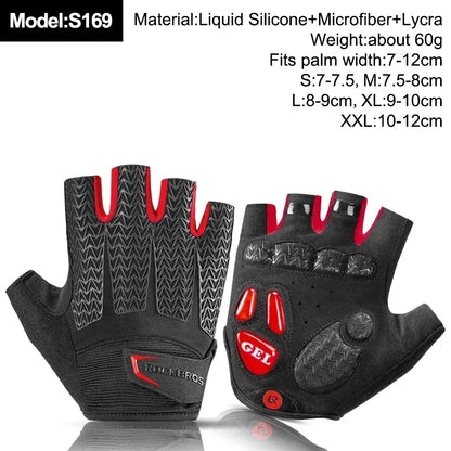 ROCKBROS New Road Bike MTB Gloves Microfiber Wear Resistant Gym Training Fingerless Glove Half Finger Bicycle Cycling Equipment
