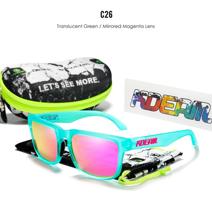 KDEAM Men's Polarized Sunglasses Square Casual Outdoors Sun Glasses Women Unisex Sunglass For Couple With New Package