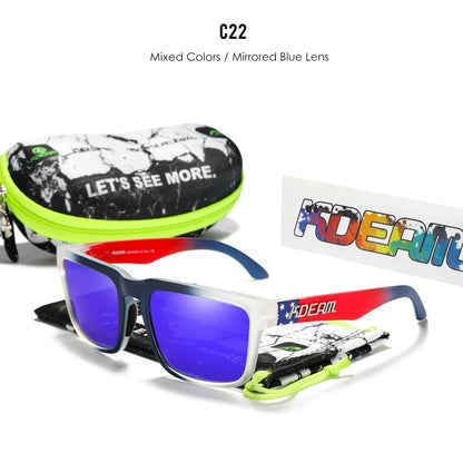 KDEAM Men's Polarized Sunglasses Square Casual Outdoors Sun Glasses Women Unisex Sunglass For Couple With New Package