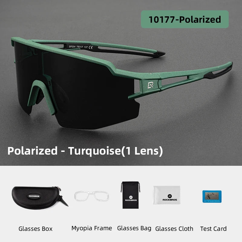 ROCKBROS Photochromic Polarized Bicycle Sunglasses UV400 Sunscreen Fishing Camping Hiking Riding Men Women Eyeglasses Eyewear