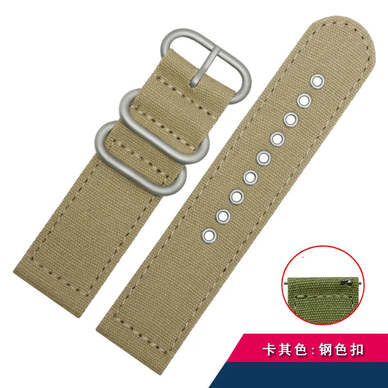 For any brand watch Fabric Military watchband watch Climbing Sports wristband straps 20 22 24 26mm men' Cotton canvas bracelet