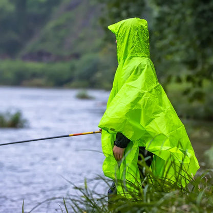 3 In 1 Waterproof Raincoat Lightweight Outdoor Hiking Rain Poncho Rain Jacket Cover Sun Shelter Camping Hiking Cycling Climbing