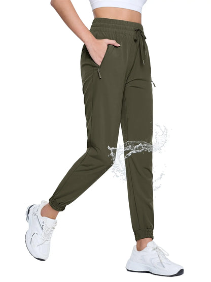 TACVASEN Women’s Joggers Breathable Waterproof Quick Dry Gym Pants Lightweight Sweatpants With Pockets Camping Running Hiking